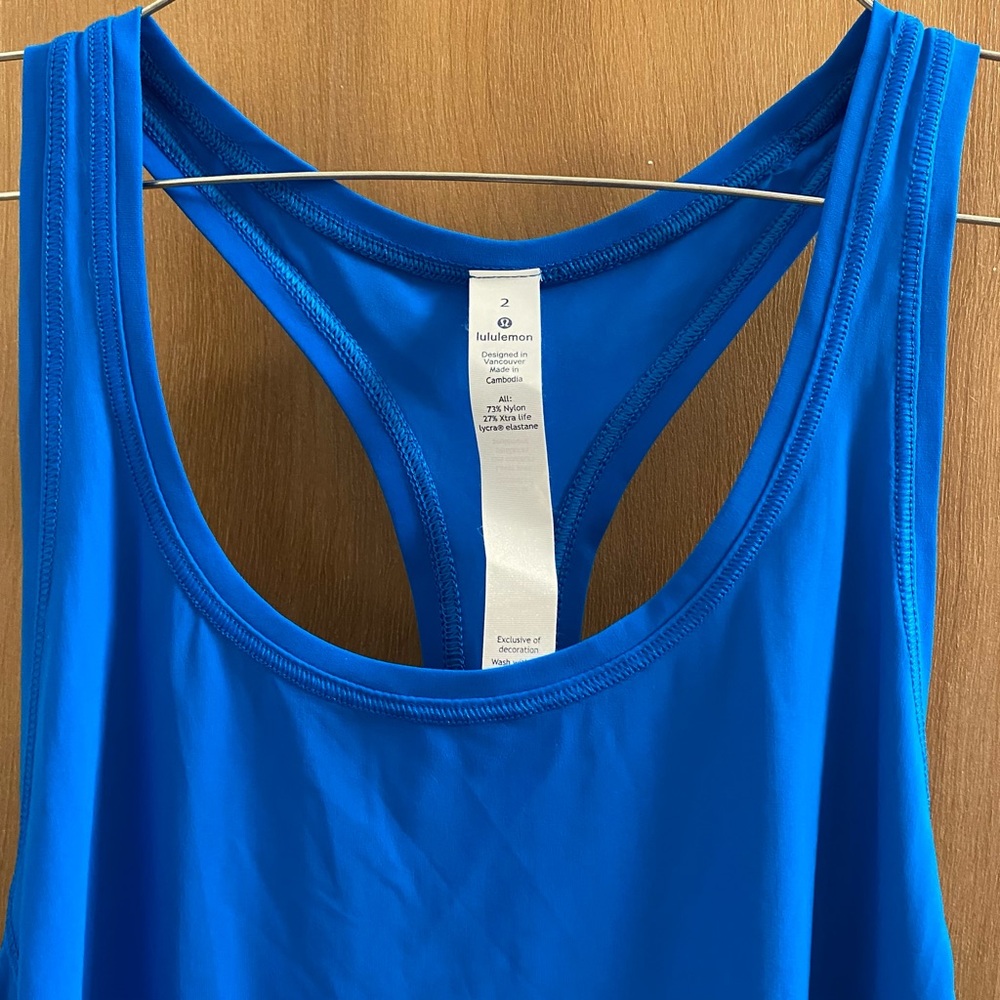 Lululemon Shine & Stride Tank [Sz 2] | Amalfi Blue